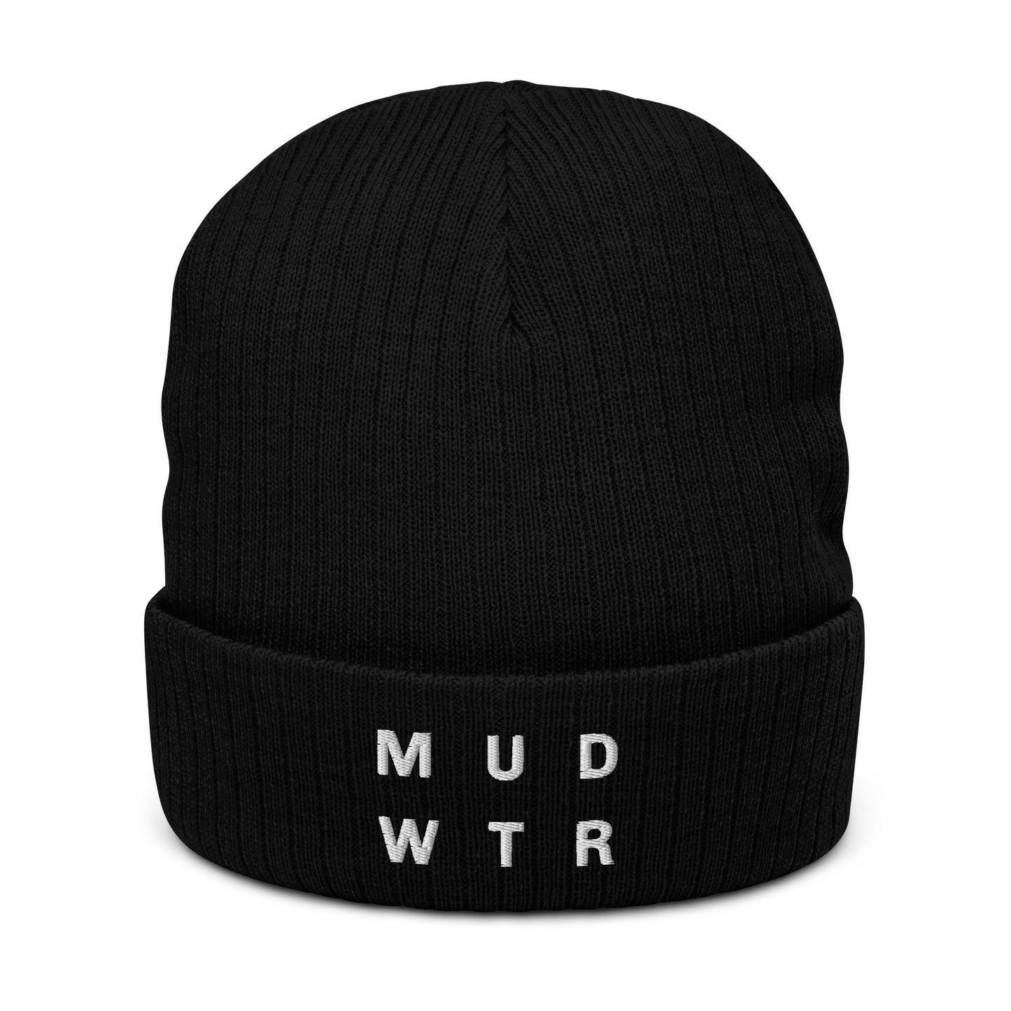 mud-wtr-beanie-a3 ribbed-knit-beanie-black-front-6478f6ebce068.png