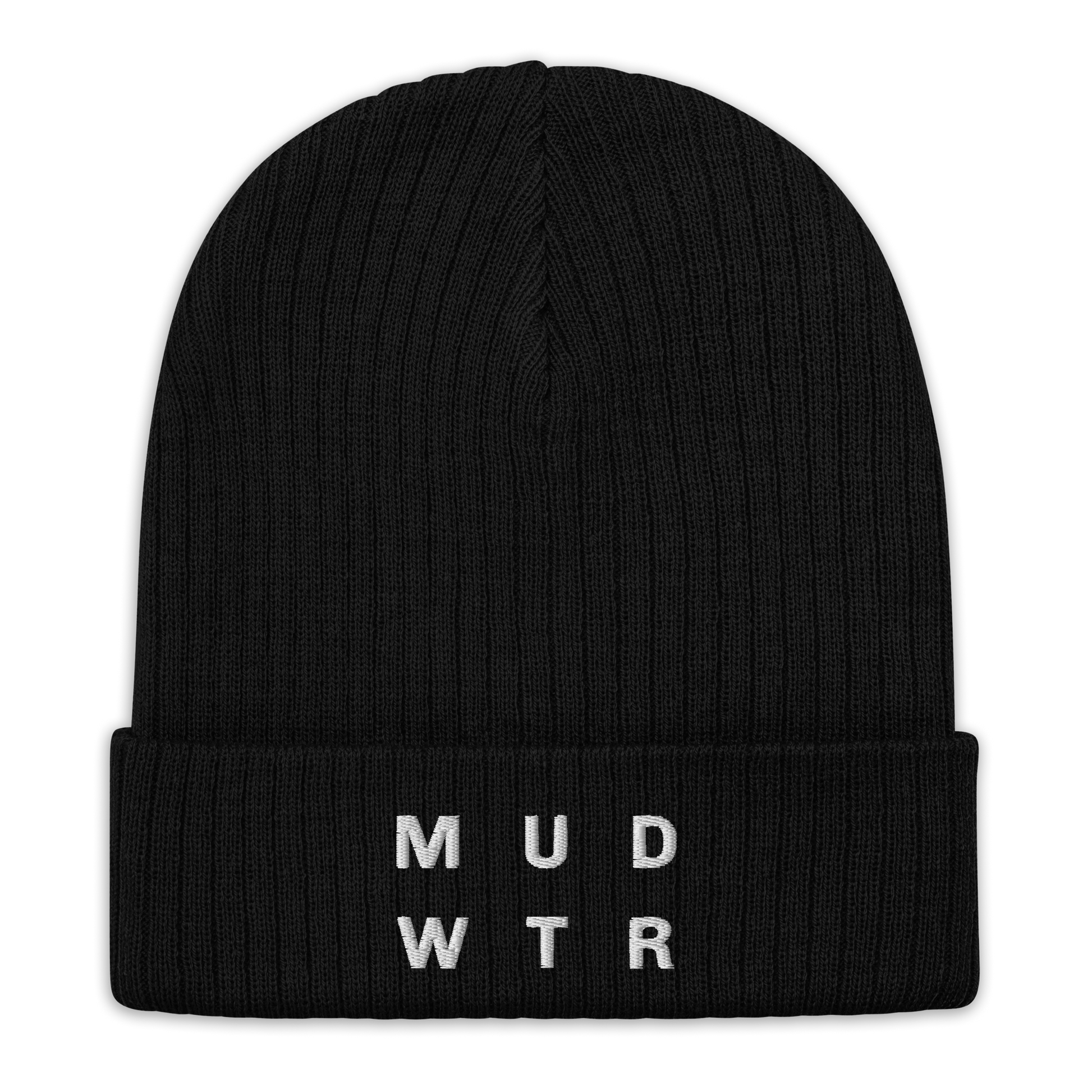 mud-wtr-beanie-a3 ribbed-knit-beanie-black-front-6478f6ebce026.png